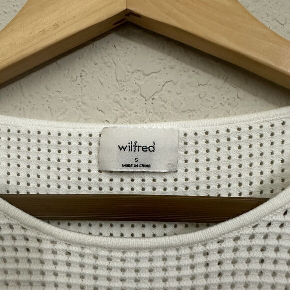 ARITZIA WILFRED Rosetta Mesh Crewneck Sweater in Light Birch - Picture 8 of 12